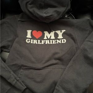 I ❤️ My Girlfriend Black Graphic Hoodie